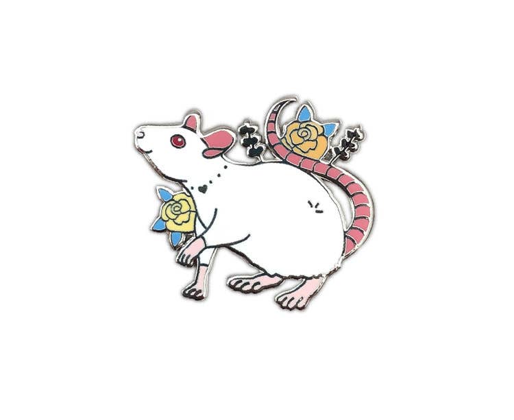 White Rat Enamel Pin