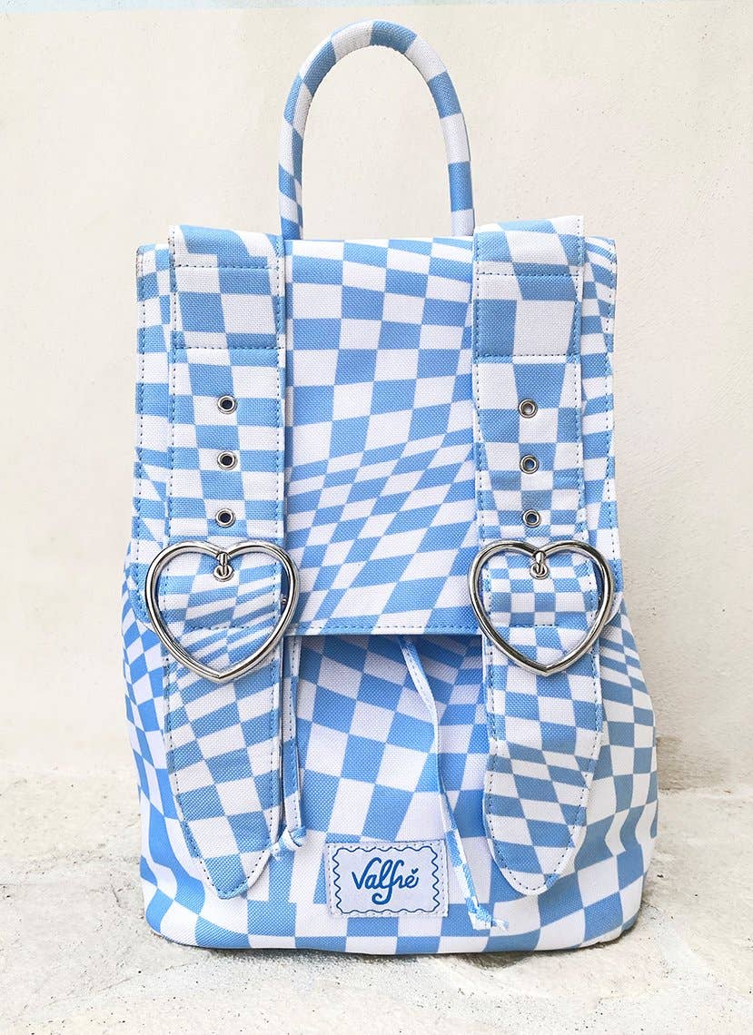 Blue Checkered Backpack 