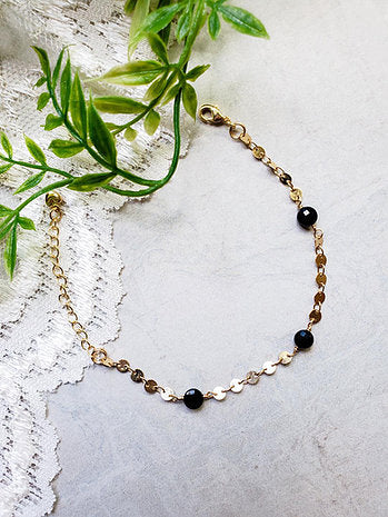 Onyx Disc Bracelet