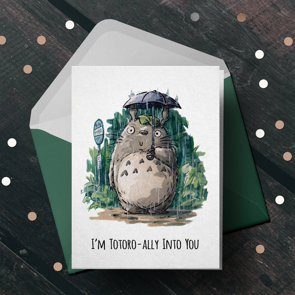 "Totoro-ally into You" - Miyazaki Anime Valentines Love Card