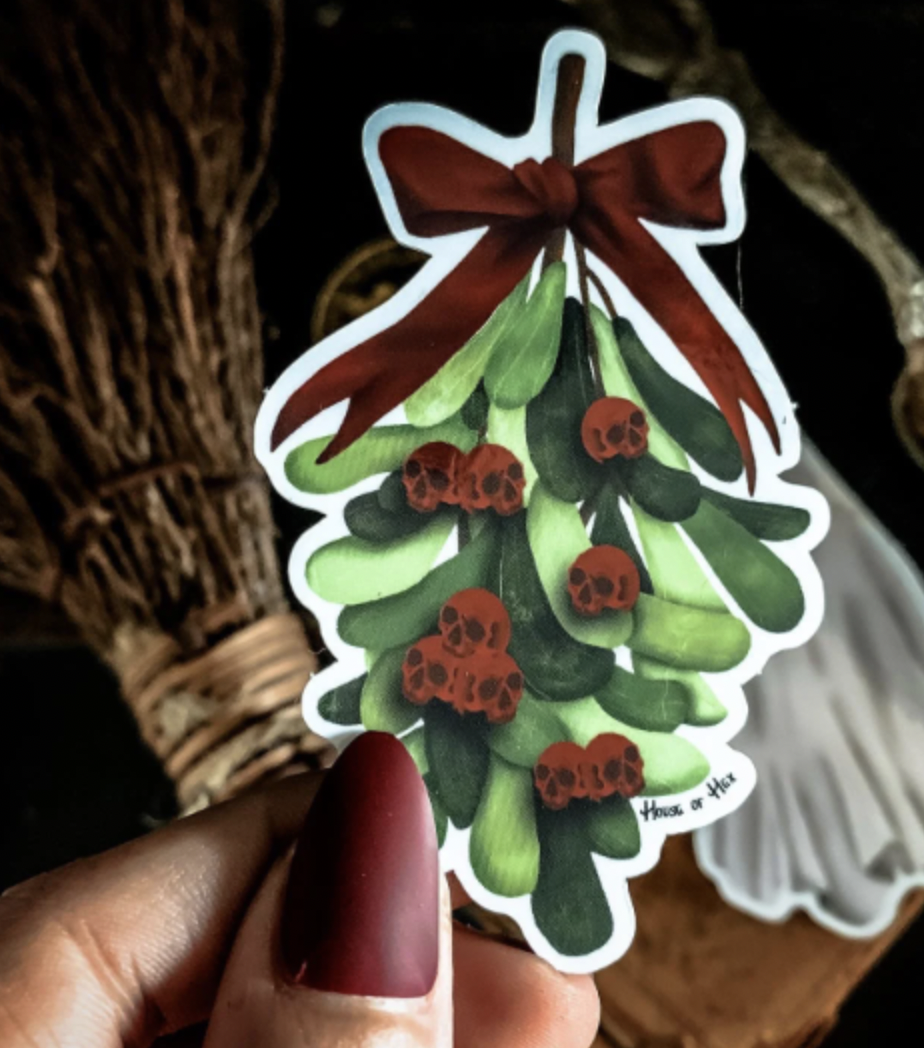 Christmas Ghost Sticker | dark decor | witchy decor | Yule (Copy)