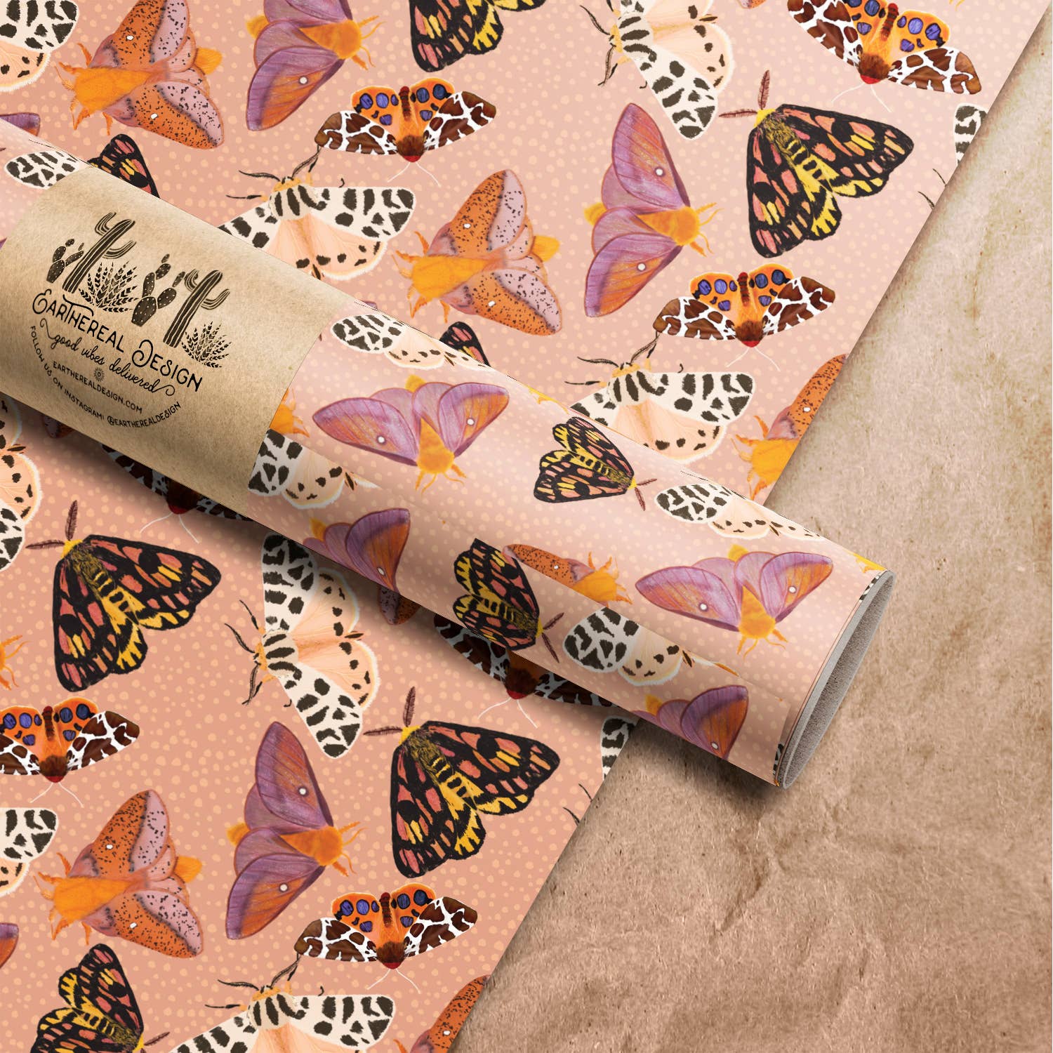 Moths Wrapping Paper Sheet Miette