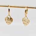 "Fuck off" Heart-shaped 18K Gold Plated Hoop Earrings