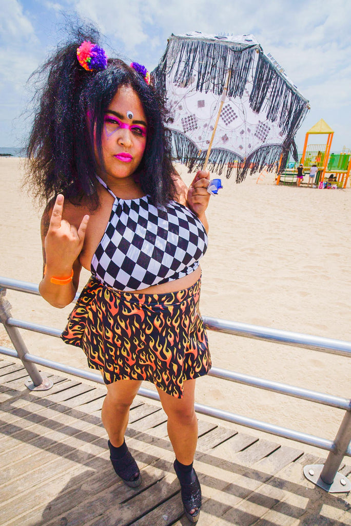 Blazing Flames Skater Skirt