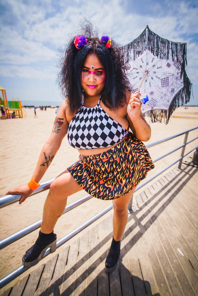 Blazing Flames Skater Skirt