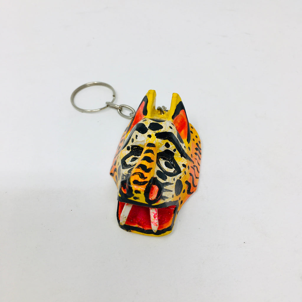 Wood Carved and Painted Mask Key Chains (ALL)