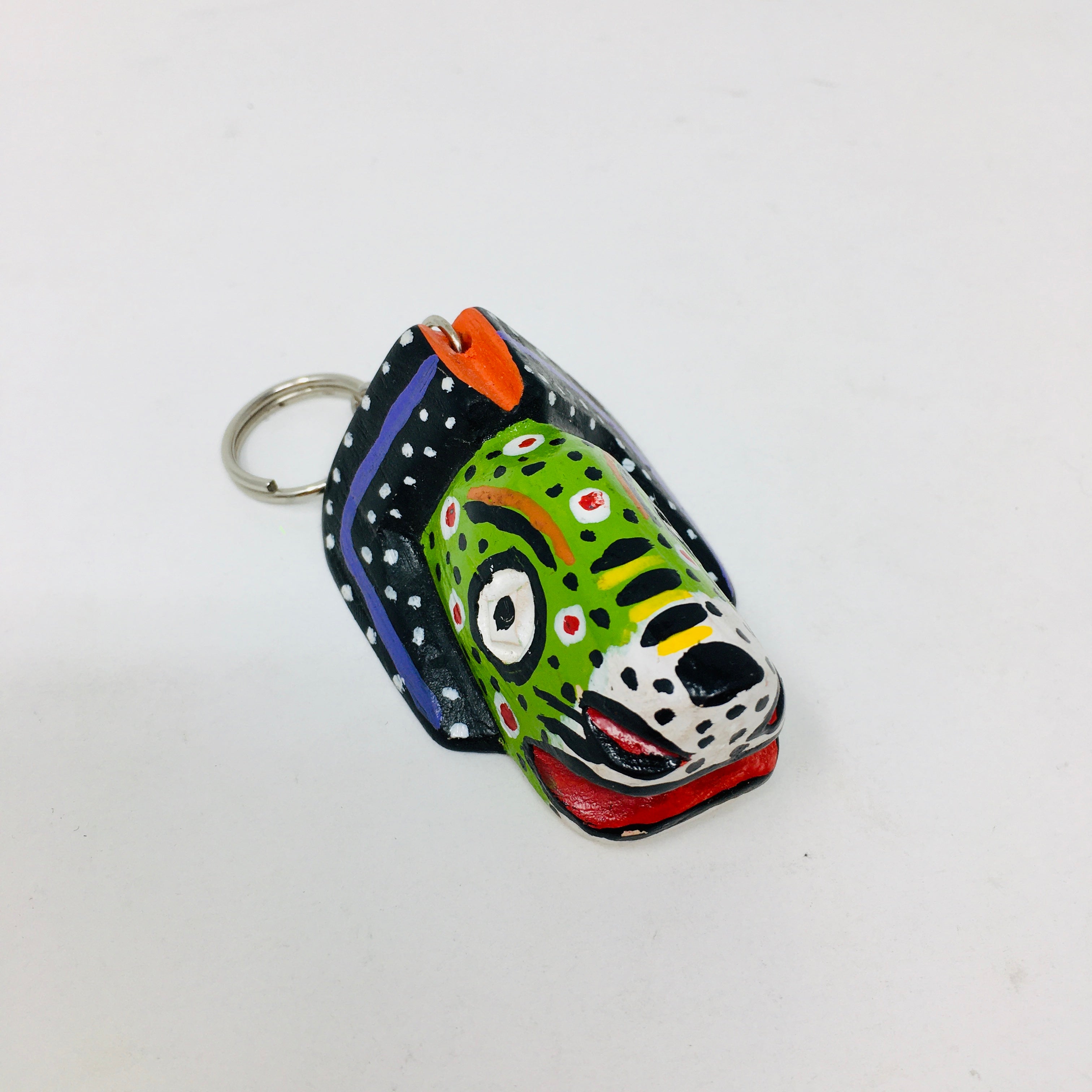 Wood Carved and Painted Mask Key Chains (ALL)