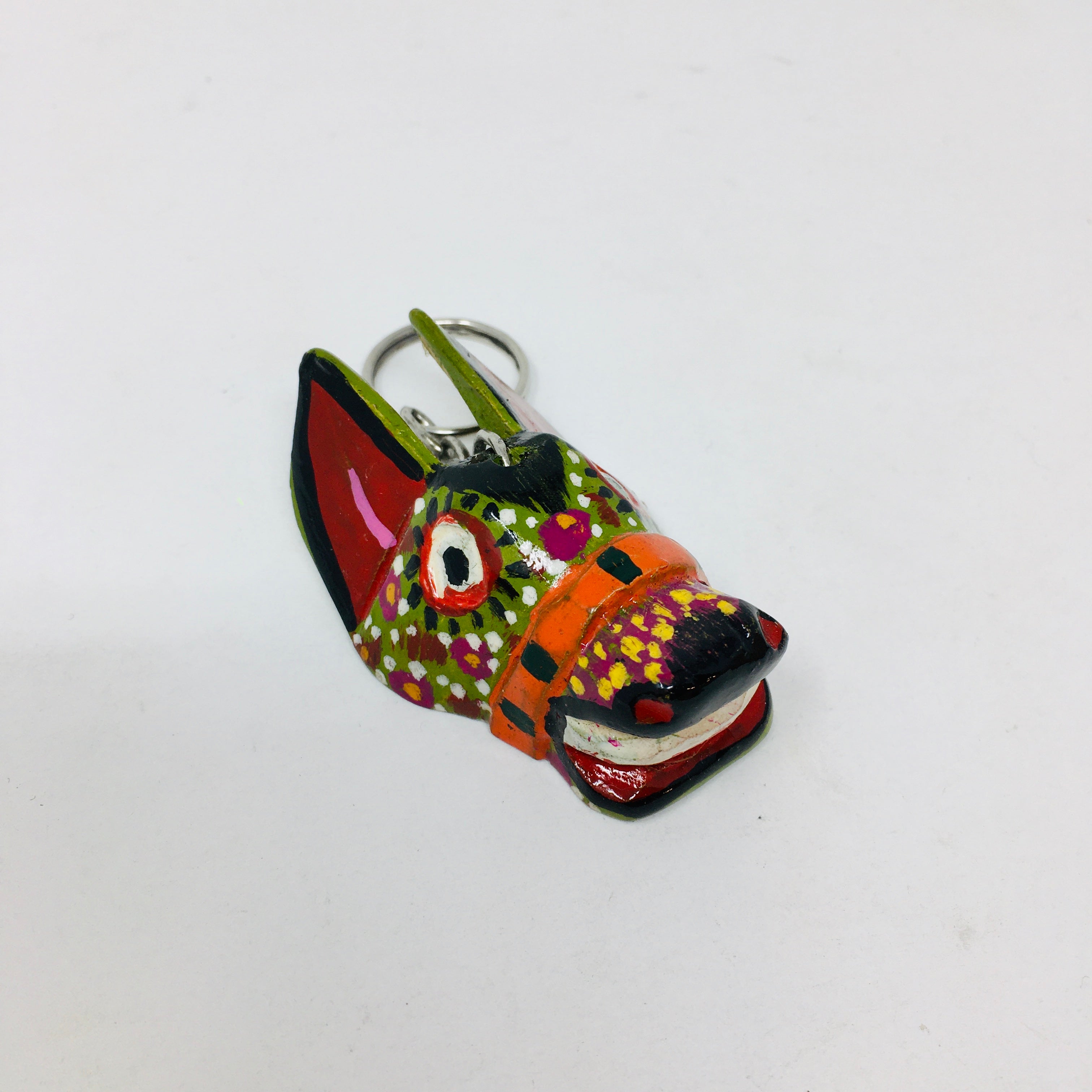 Wood Carved and Painted Mask Key Chains (ALL)