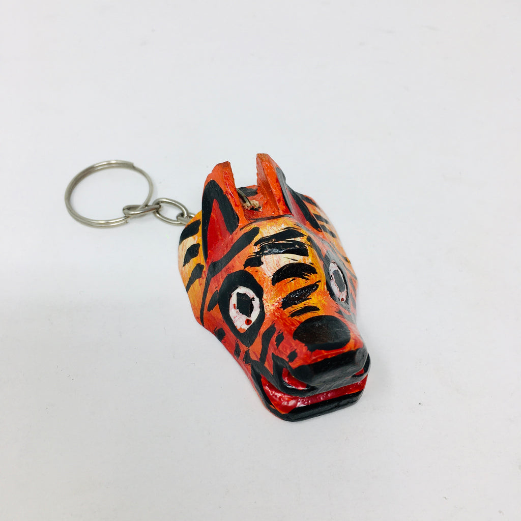Wood Carved and Painted Mask Key Chains (ALL)