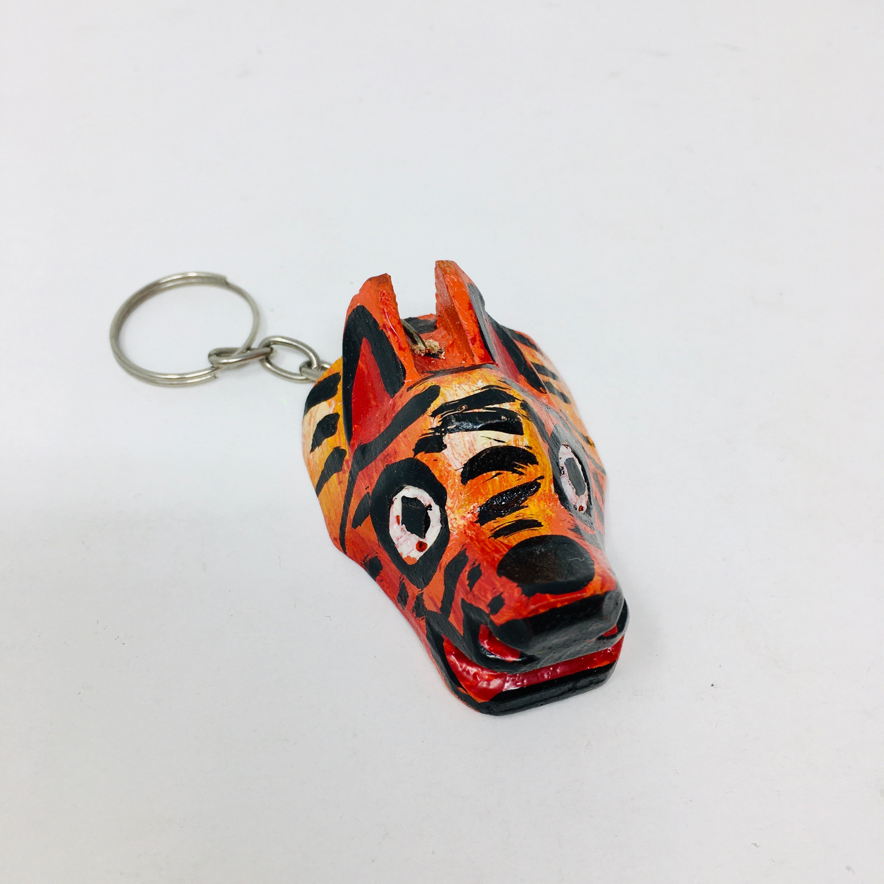 Wood Carved and Painted Mask Key Chains (ALL)