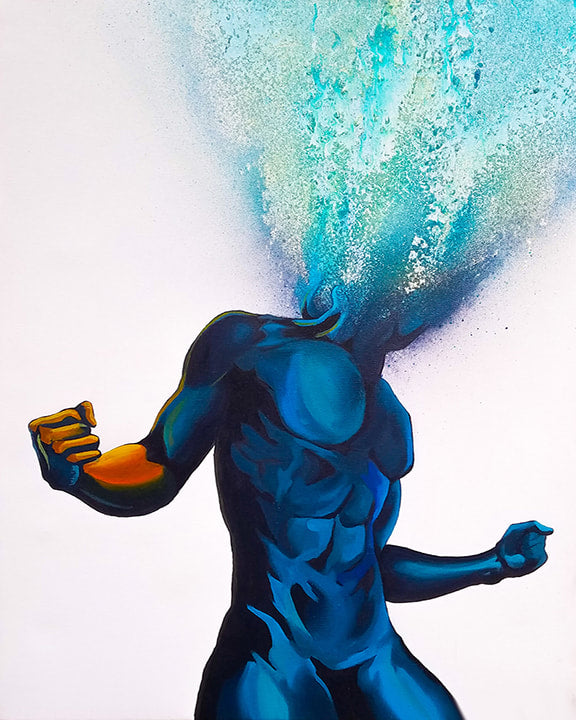 Blue Male Figure - Jason Rodriguez Print