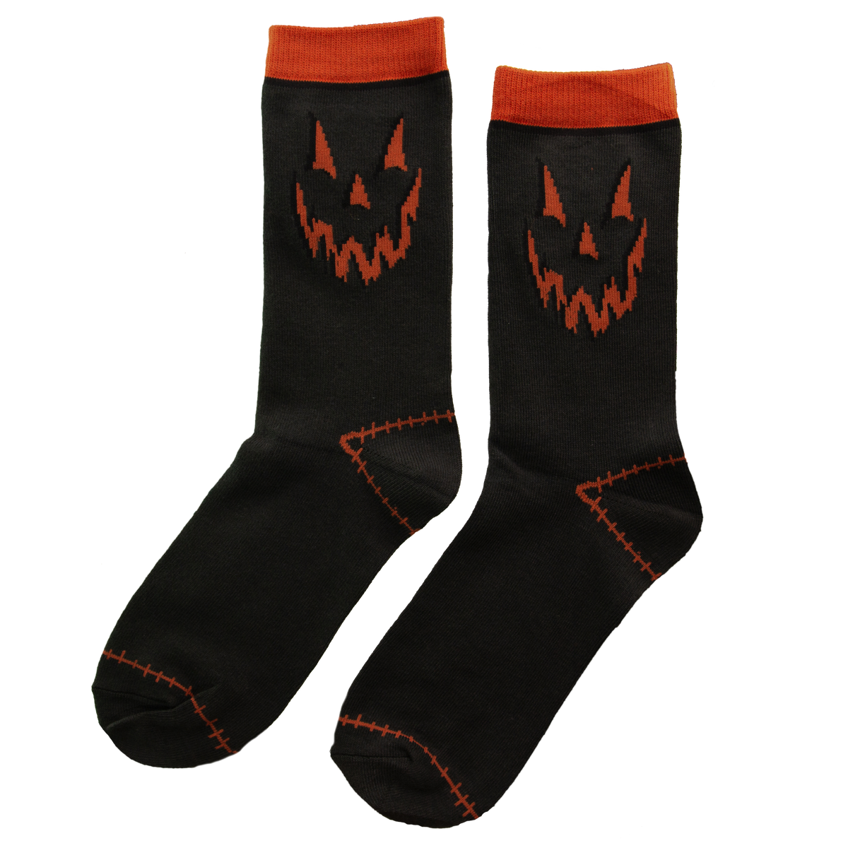 Gray and Orange Jack-O-Lantern Pumpkin Socks for Halloween