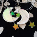 The Moon And Stars Laser Cut Acrylic Earrings