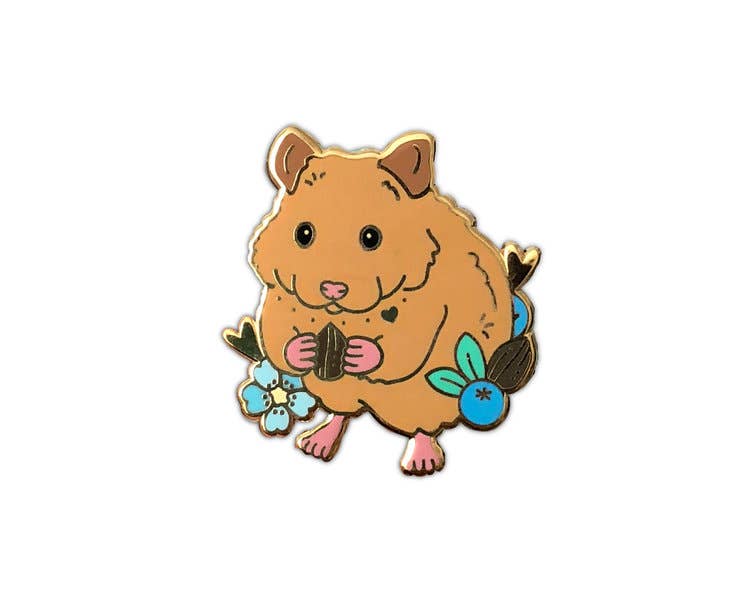 Brown Hamster Enamel Pin