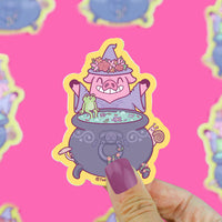 Cauldron Fantasy Piggy Cottagecore Gift Vinyl Sticker