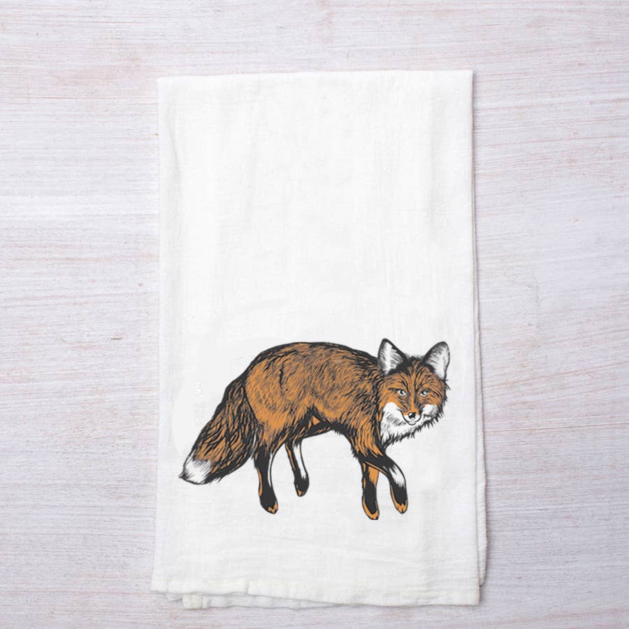 Fox Flour Sack Tea Towel