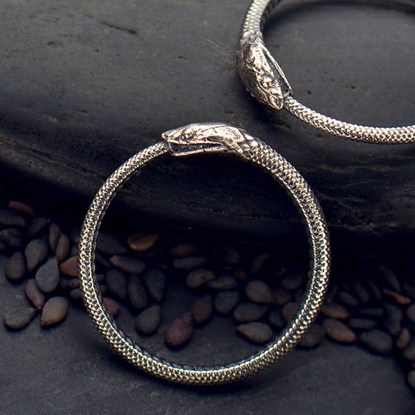 Sterling Silver Ring - Ouroboros Snake Ring SZ 6