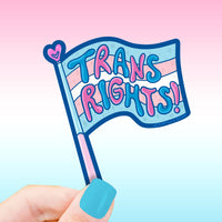 Trans Rights Pride Flag Vinyl Sticker