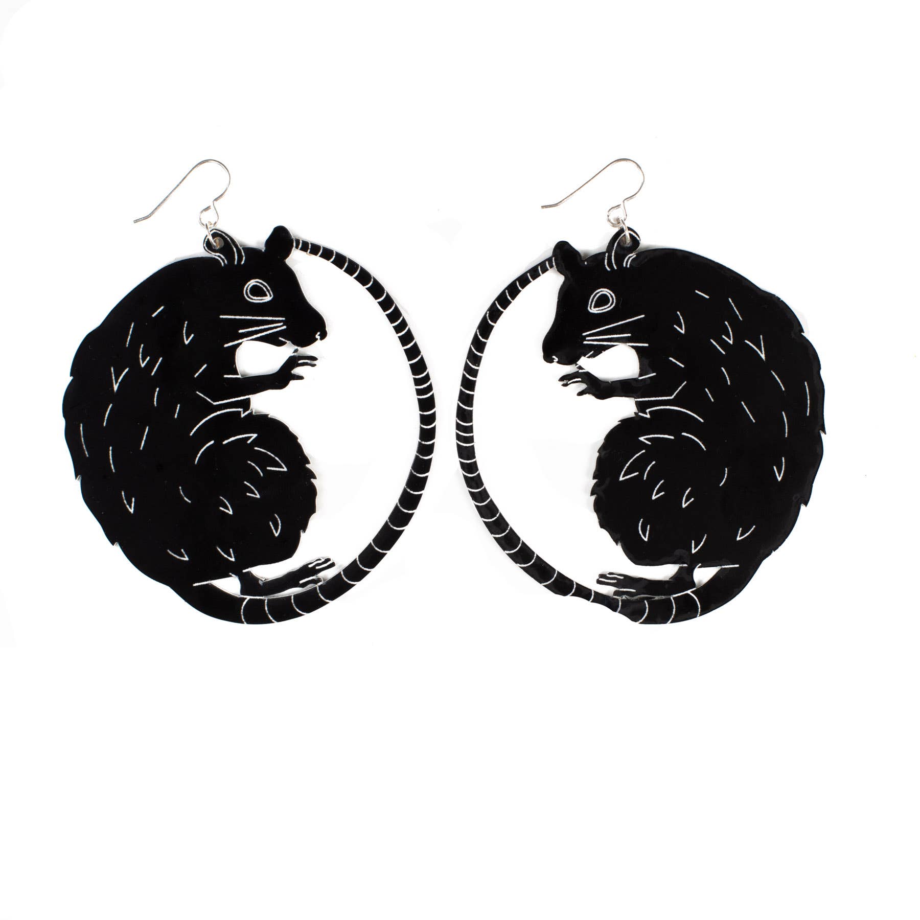 Black Rat Earrings Large