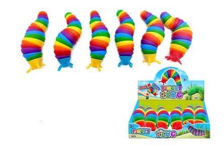 Fidget Slug Toy - Rainbow Colors