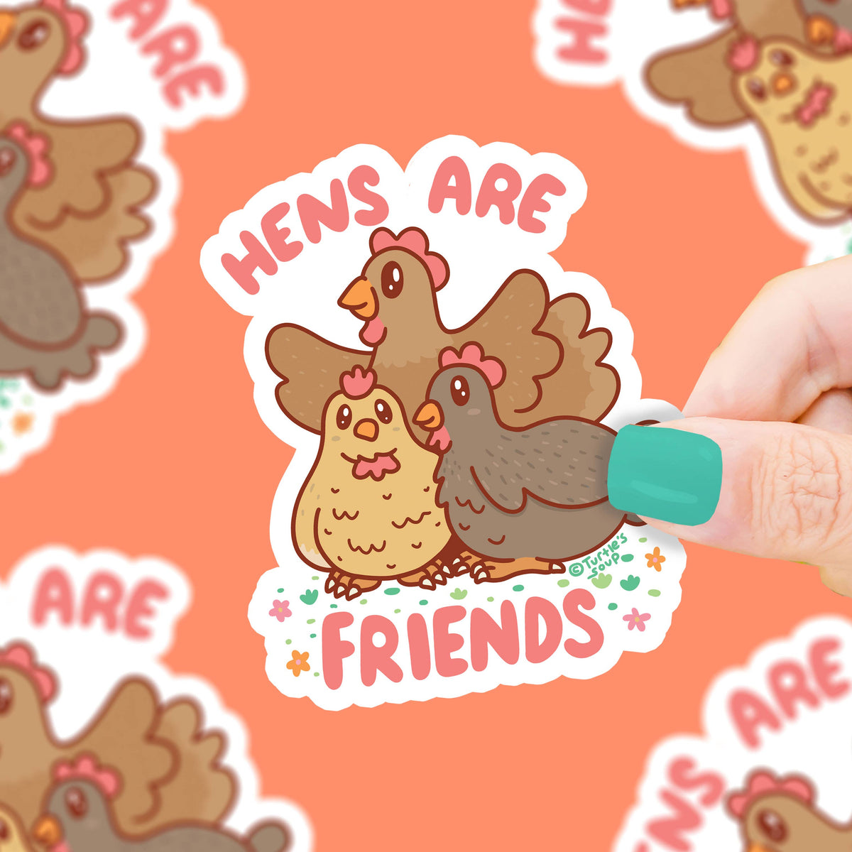 Hens are Friends Animals Cruelty Free Vegan Vinyl Sticker
