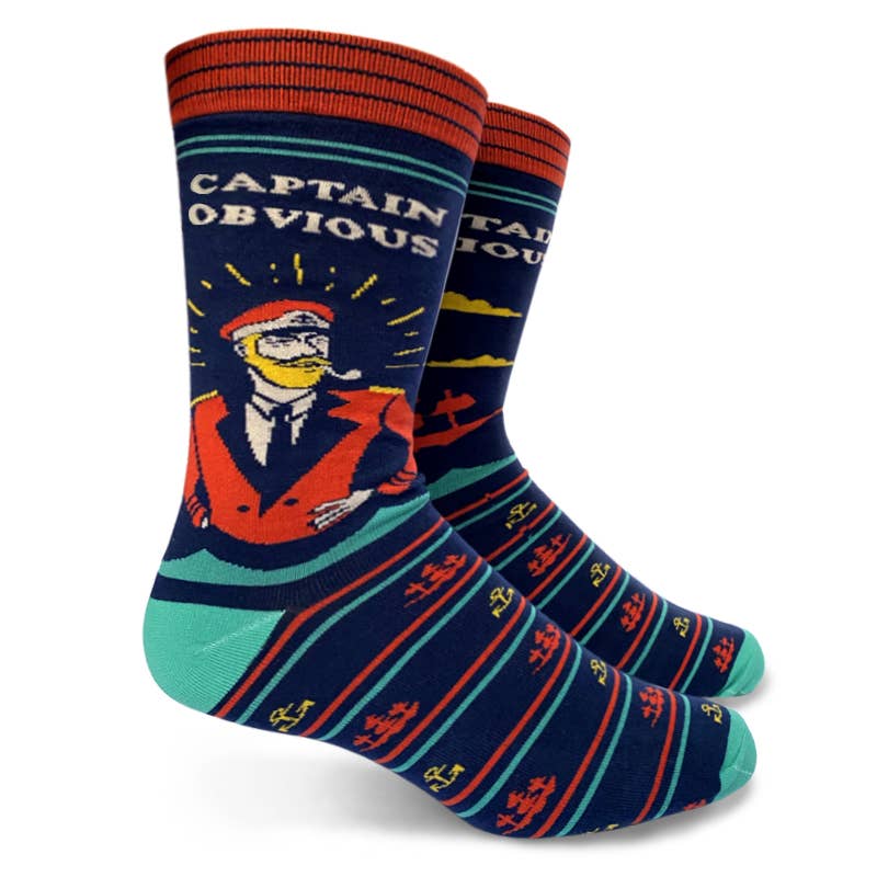 Captain Obvious Mens Crew Socks