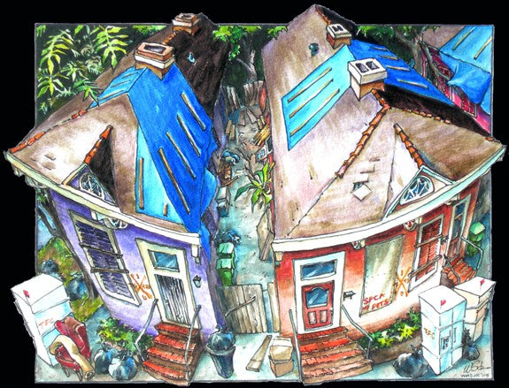 Blue Roof Framed Print