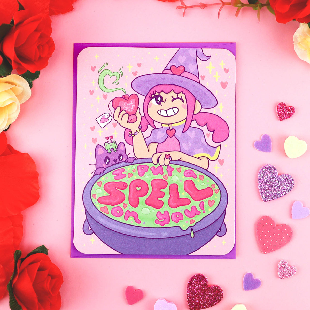 I Put A Spell On You Witchy Valentine's Day and Love Card