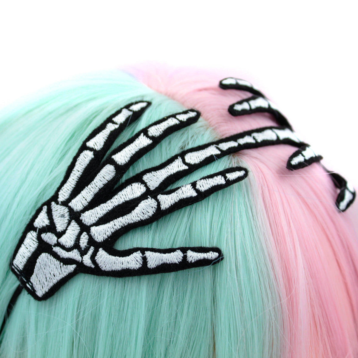 Embroidered Skeleton Hand Headband