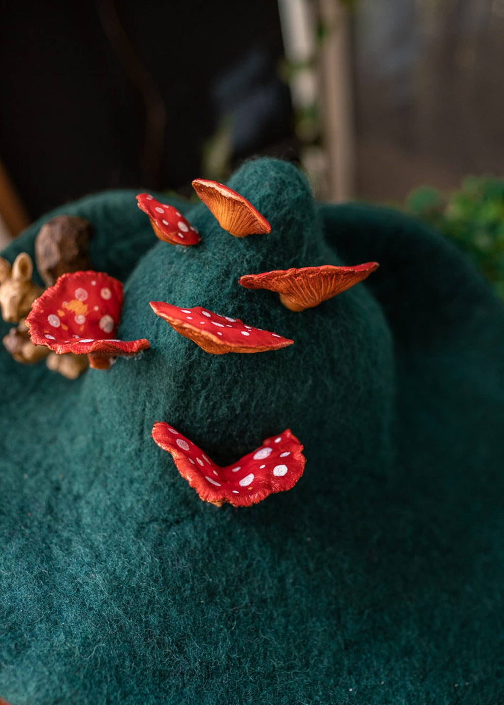 Forest Witch hat mushrooms Squirrel forest wizard