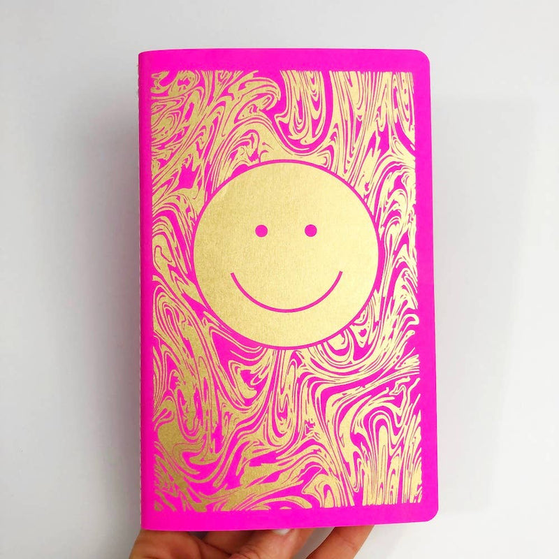 Smiley Dot Notebook in Fuchsia