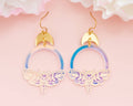 Celestial Moth Earrings Holographic Statement Dangles