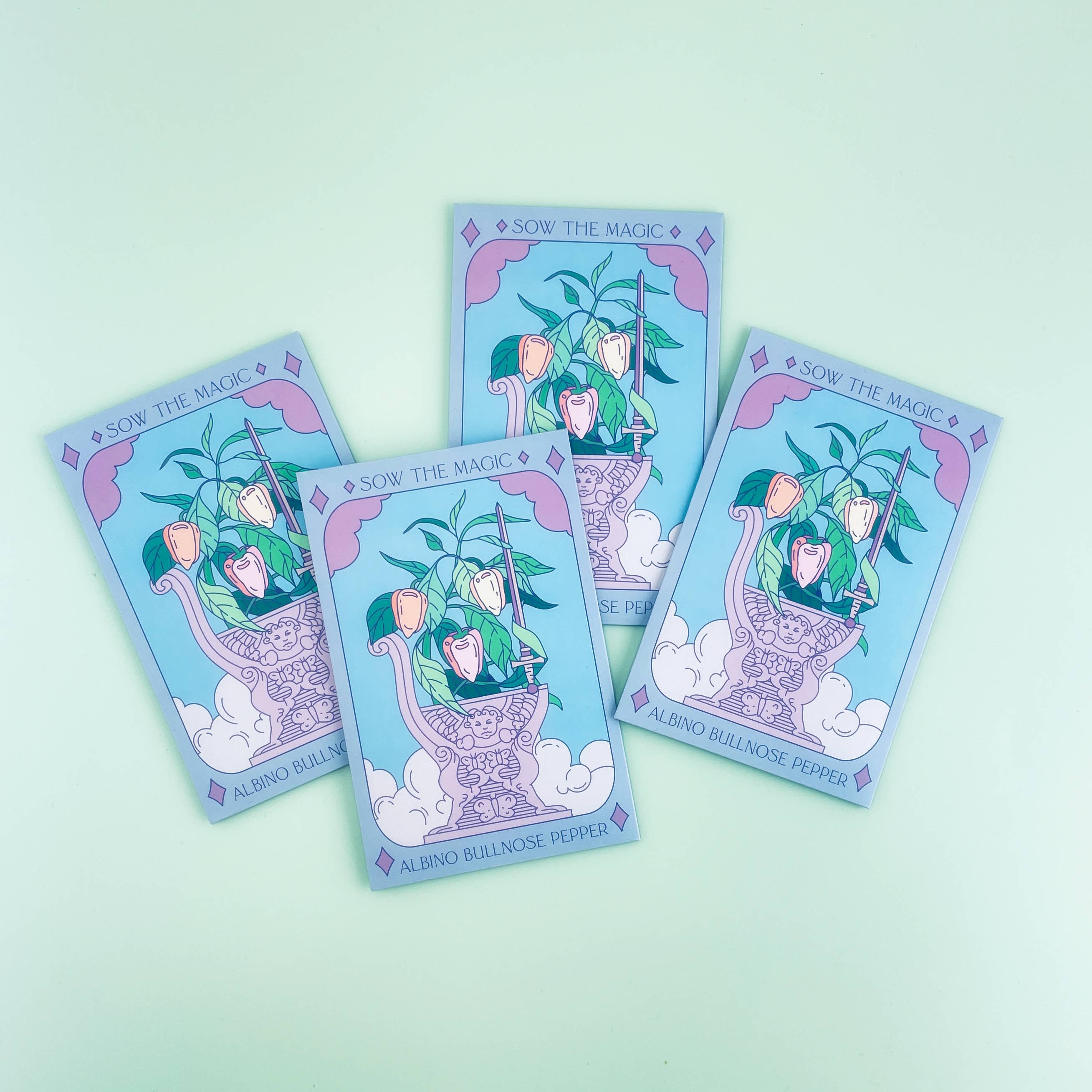 Albino Bullnose Pepper Tarot Garden + Gift Seed Packet