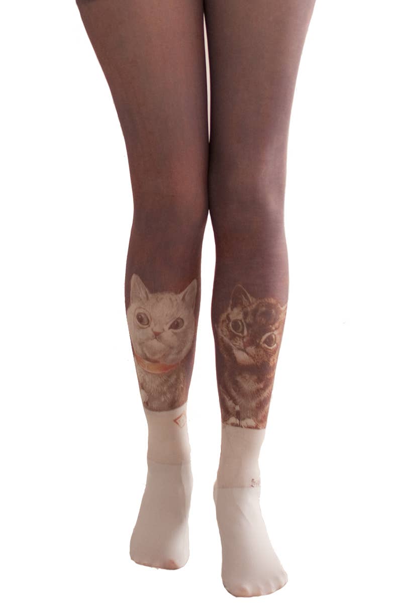 BACHELOR PARTY BY LOUIS WAIN CAT KITTY Printed Art Tights
