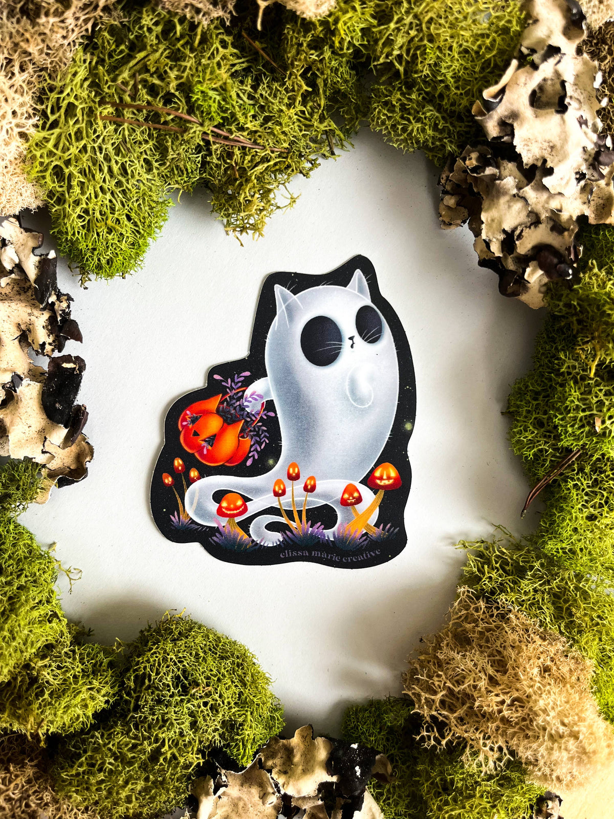 Scaredy Cat Sticker | spooky | ghost | halloween | pumpkin