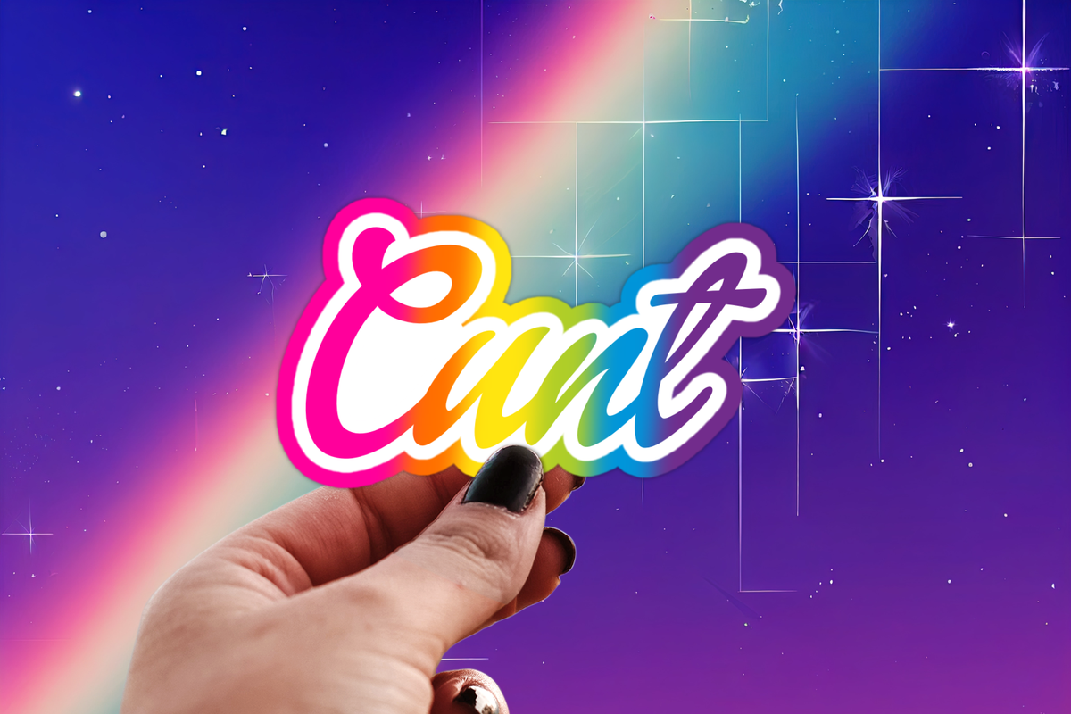 Cunt Sticker - 90s Rainbow Lisa Frank