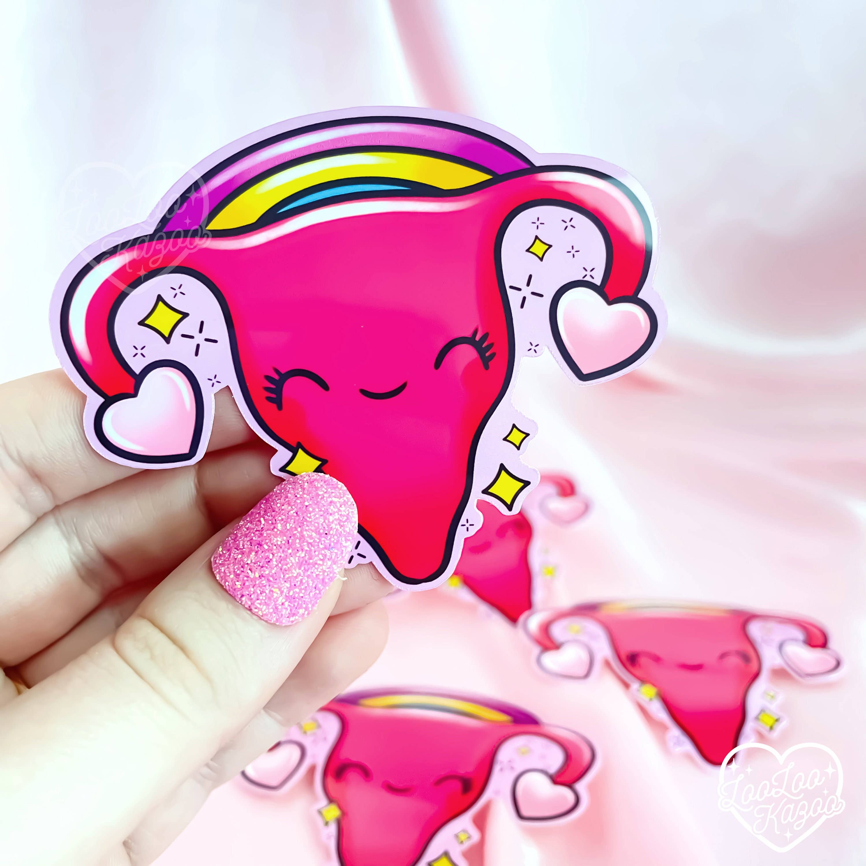 Kawaii Uterus Vinyl Sticker