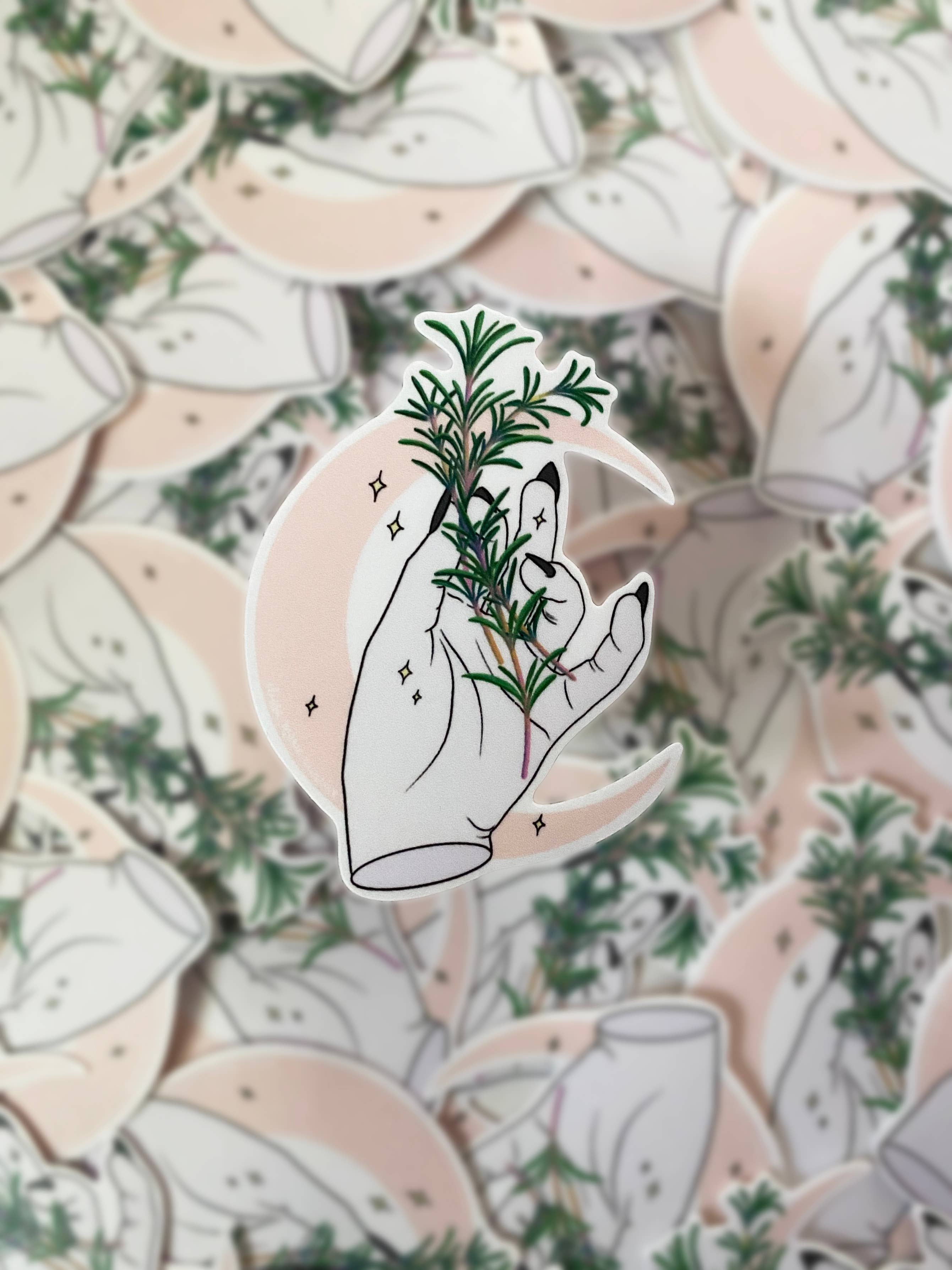 Magic Rosemary Sticker | herbs | moon | witchy