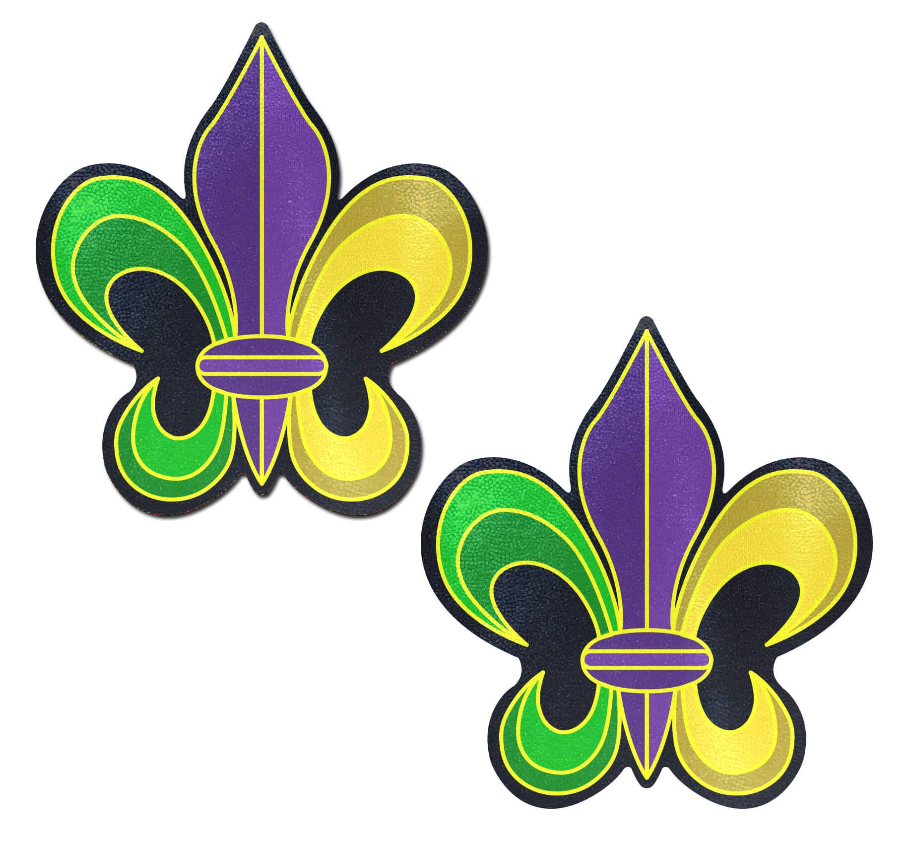 Purple Yellow & Green Mardi Gras Fleur-de-lis Nipple Pasties