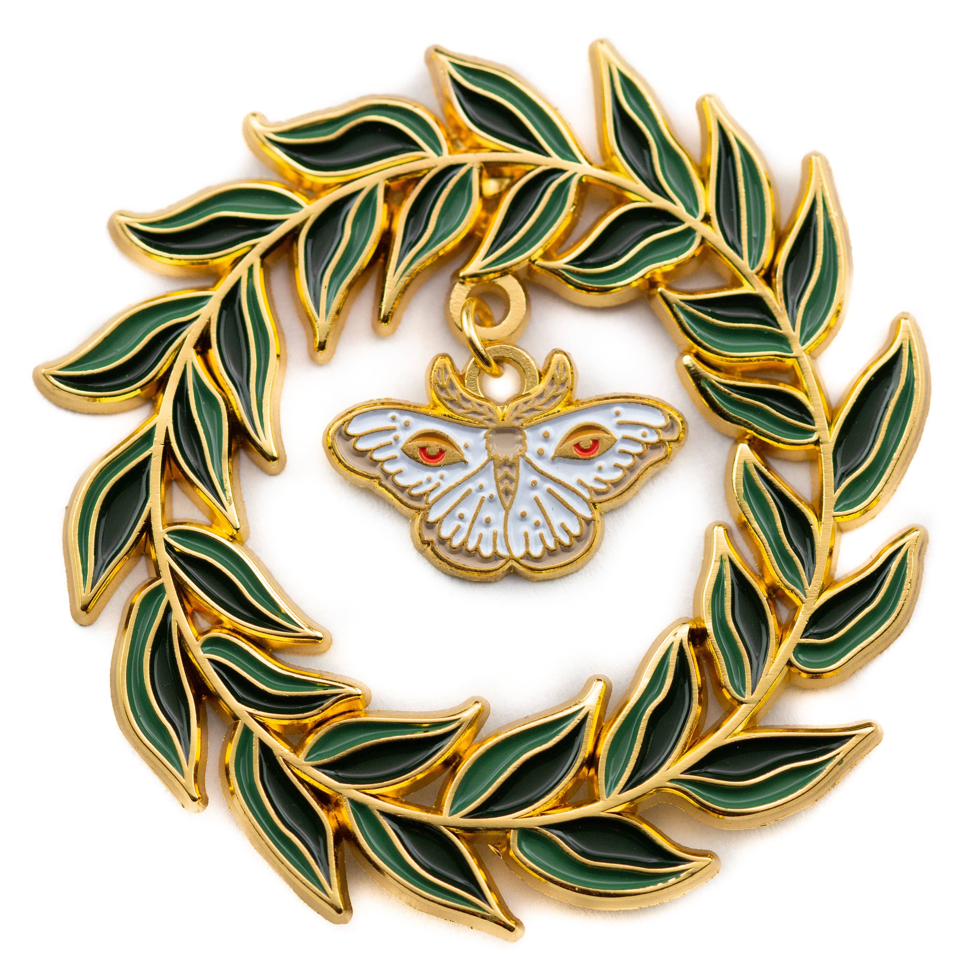 Wreathed Moth Charm Enamel Pin