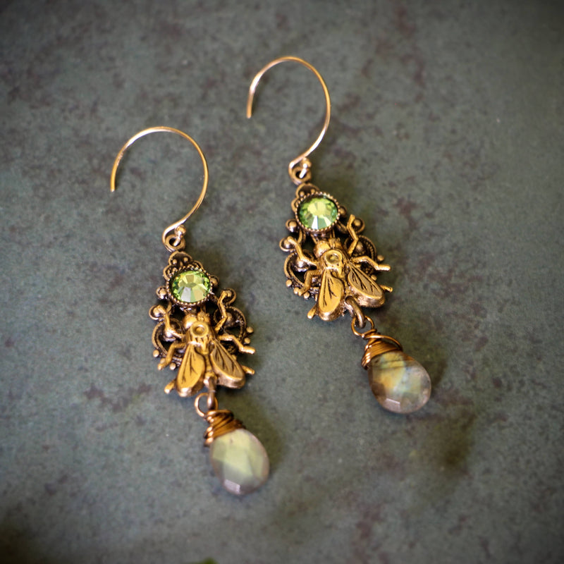 Hedge Spells Fly Earrings Labradorite