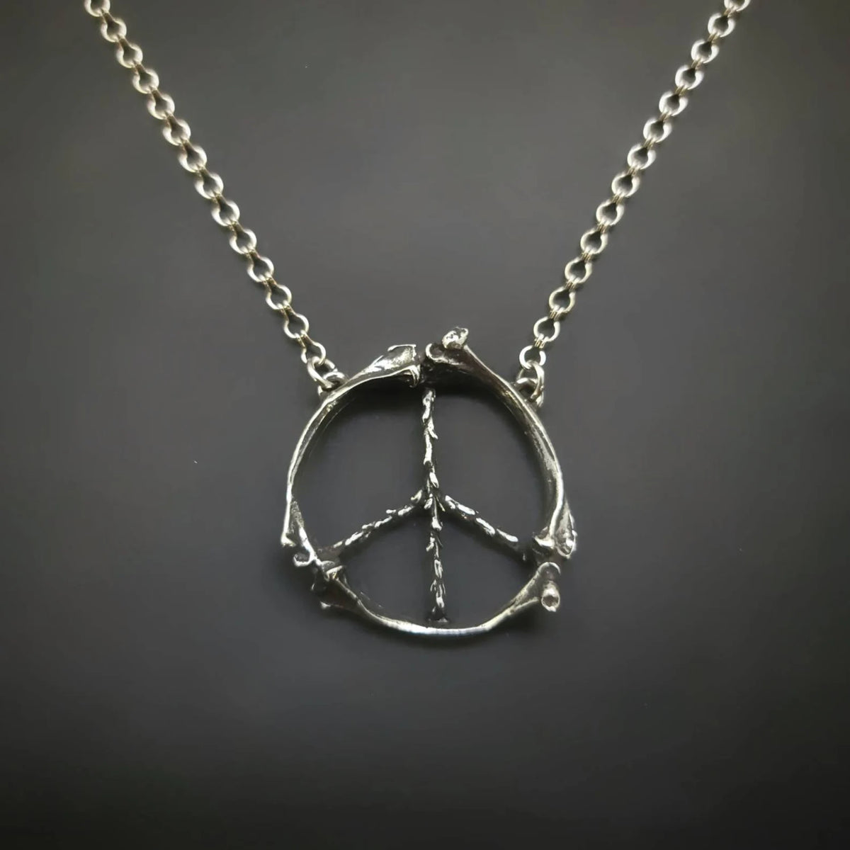 Bones & Twigs Peace Symbol Necklace