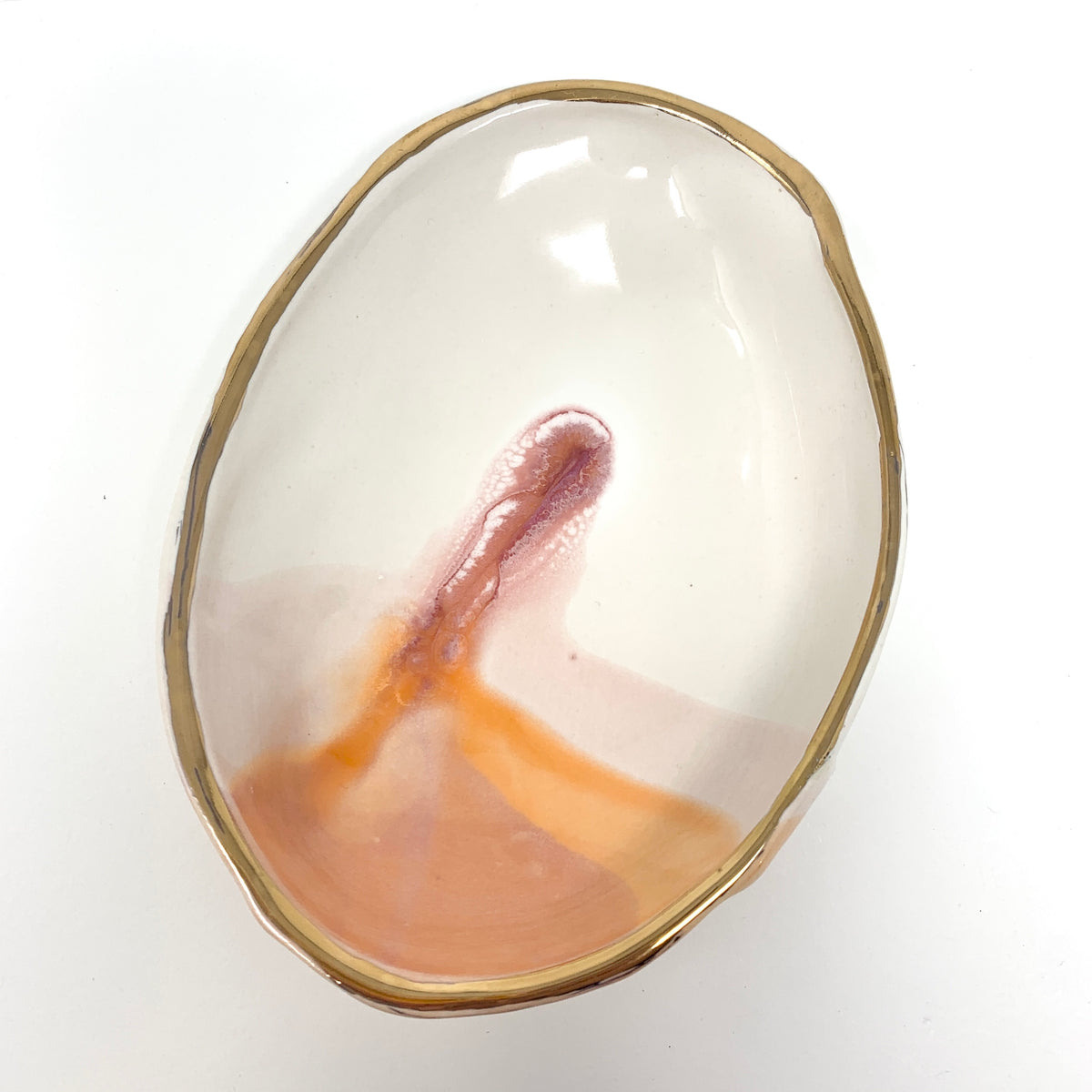 Ceramic Abalone Smudge Dish, in Ocean with 22k Gold