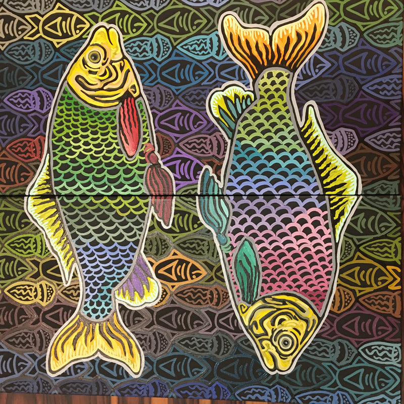 Fish Twins on Canvas by Heather Mattingly