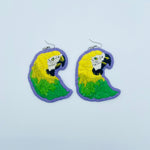 Embroidered Bird Earrings