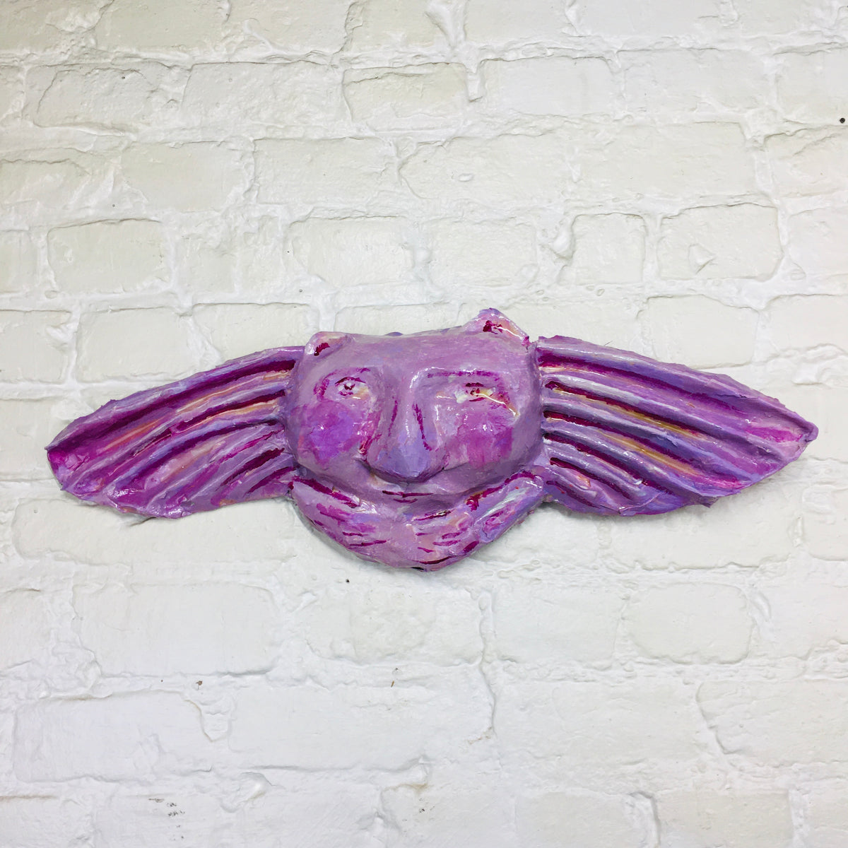 Gargoyle Wall Relief Sculpture - Purple